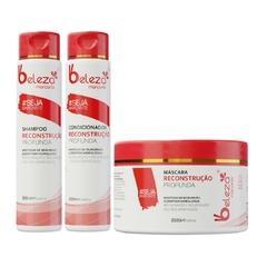 Kit Reconstrução Capilar Beleza Marcante Shampoo + Condicionador + Mascara