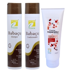 Kit Nutriflora Babaçu Shampoo Condicionador Creme Reparador