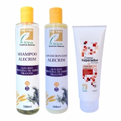 Kit Nutriflora Alecrim Shampoo Condicionador Creme Reparador