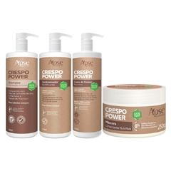 Kit Apse Crespo Power Shampoo Cond Creme 1l + Máscara 300g