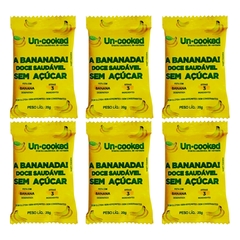 Kit Uncooked 6 Bananada Vegana Sem Açúcar Glutem Lactose 20g
