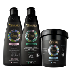 Kit Cachos Arvensis Shampoo + Condicionador + Mascara Ondulados 450g