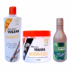 Kit Nutriflora Vegano Coco Shampoo Máscara Gelatina Babosa