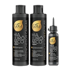 Kit Gota Hialurônico Shampoo Condicionador Tônico Capilar