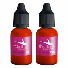 Kit Rbkollor 2 Pigmento Orgânico Sobrancelha Lábio Hot 15ml