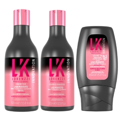 Kit Lokenzzi Liso Perfeito Shampoo Condicionador Leave In