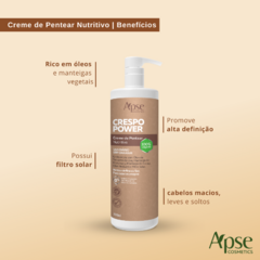 Kit Apse Crespo Power Shampoo Cond Creme 1l + Máscara 300g - Beleza Marcante Cosméticos