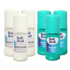 Kit Roll Droll 3 Desodorante Azul + 3 Desodorante Branco