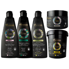 Kit Cachos Arvensis Shampoo Condicionador Ativador Crespos Mascara 2x1 Gelatina Suave