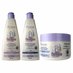 Kit Arvensis Cachinhos Infantil Ondulados Shampoo Cond Masc