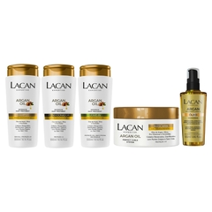 Kit Lacan Argan Oil Sh + Cond + Leave-in + Masc + Óleo 55ml