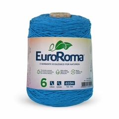 Barbante Euroroma 4/6 610m Azul Piscina Para Tricô E Crochê