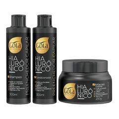 Kit Gota Hialurônico Shampoo Condicionador Máscara Capilar