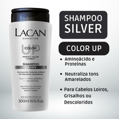 Shampoo Silver Color Up Lacan 300ml Sem Sal Loiros Grisalhos - comprar online