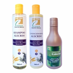 Kit Nutriflora Alecrim Shampoo Condicionador Gelatina Babosa