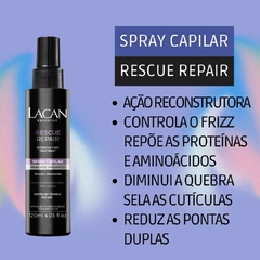 Spray Capilar Rescue Repair Lacan 120ml Resgate Imediato na internet