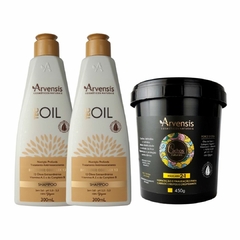 Kit Arvensis 2 Shampoo Tec Oil + 1 Máscara 2x1 Cachos 450g