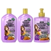 Kit Gota Dourada Fortalecimento Escova Shampoo Cond Creme