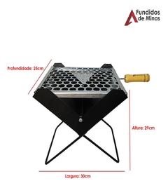 Churrasqueira De Aço Dobrável Portátil A Carvão - Maleta na internet