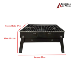 Churrasqueira Quadrada Dobrável em Aço Portátil Prática 0.90mm - comprar online