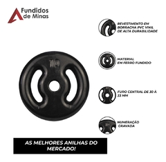 Kit Anilhas Emborrachadas + BARRAS - TOTAL 16kg - buy online
