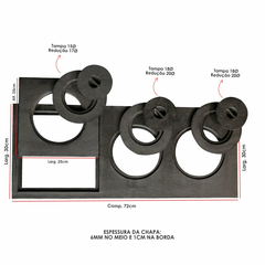 Chapa de fogão a lenha 3 furos Multiuso Com Redução e Picanheira - Fogão a lenha Fundidos de Minas