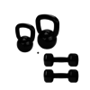 Kit Halteres + Kettlebell Emborrachados - TOTAL 28kg