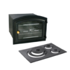 KIT Forno Abaulado Frente de Ferro caixote de Aço Carbono 0,9mm Grande + Chapa 3 furos Paraná simples