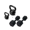 Kit Halteres + Kettlebell Pintados - Total: 36kg