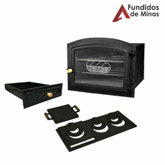 Kit Para Fogão A Lenha Forno Ferro Fundido Chapa 3f