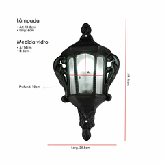 Luminária Arandela de Parede em Ferro Fundido com Luz Fria - comprar online
