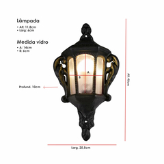 Luminária Arandela de Parede em Ferro Fundido com Luz Neutra - comprar online