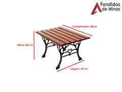 Mesa de madeira Envernizada Pé Ferro Fundido modelo Francês - buy online