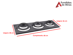 KIT Forno Abaulado Frente de Ferro caixote de Aço Carbono 0,9mm Grande + Chapa 3 furos com redução na internet