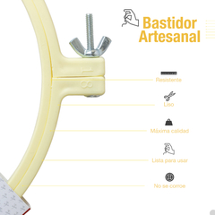 Bastidor Plástico Para Bordar Almendra Con Tornillo 18cm en internet