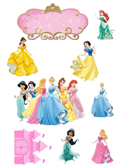Topo de Bolo Princesas Disney