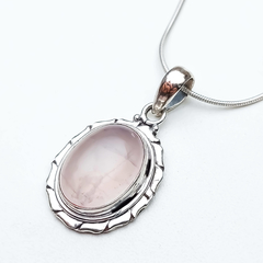 Pingente em prata com Quartzo Rosa 0103819P0005