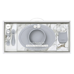 Plato de Silicona First Foods Set EzPz, Pewter