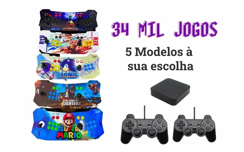 Retrô Box Fliperama Arcade Super Mario (Mais de 20.000 Jogos