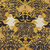 Tecido Crepe Mousson Estampado Patchwork Arabesco Dourado