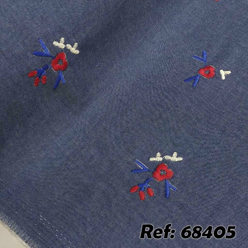Jeans bordado cheap tecido