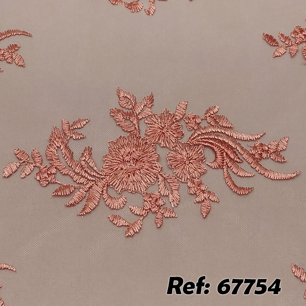 Tule bordado coral sales