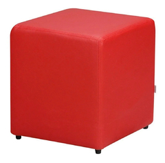 Puff Decorativo Quadrado Corino Vermelho 34x34x34cm Orthovida