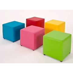 Puff Decorativo Quadrado Corino Branco 45x34x34cm Orthovida - comprar online