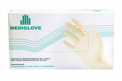 MEDIGLOVE CAJA DE GUANTES LÁTEX X 100 UNIDADES - SMALL (7798188570202)