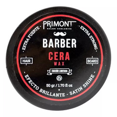 PRIMONT BARBER CERA WAX - EXTRA FUERTE - EFECTO BRILLANTE - ED. LIMITADA - PELO Y BARBA X 50 G (7798151503183)