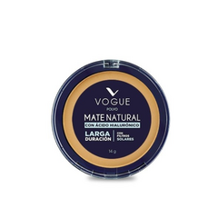 VOGUE MATE NATURAL POLVO COMPACTO CON ACIDO HIALURÓNICO X 14G - ACEITUNA (7702433292665)