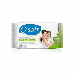 Q-SOFT TOALLITAS HÚMEDAS ANTIBACTERIAL X 30 UNIDADES (7790773082831)