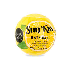 ORGANIC SHOP BATH BALL - SUN KISS - BOMBA DE BAÑO ORGÁNICA Y VEGANA LIMÓN Y VAINILLA X 85G (4743318144511)