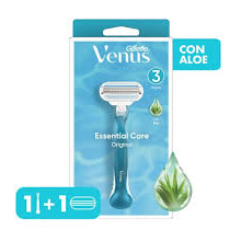 GILLETTE VENUS ESSENTIAL CARE ORIGINAL ALOE VERA - 1 MÁQUINA DE AFEITAR RECARGABLE (7506309841762)